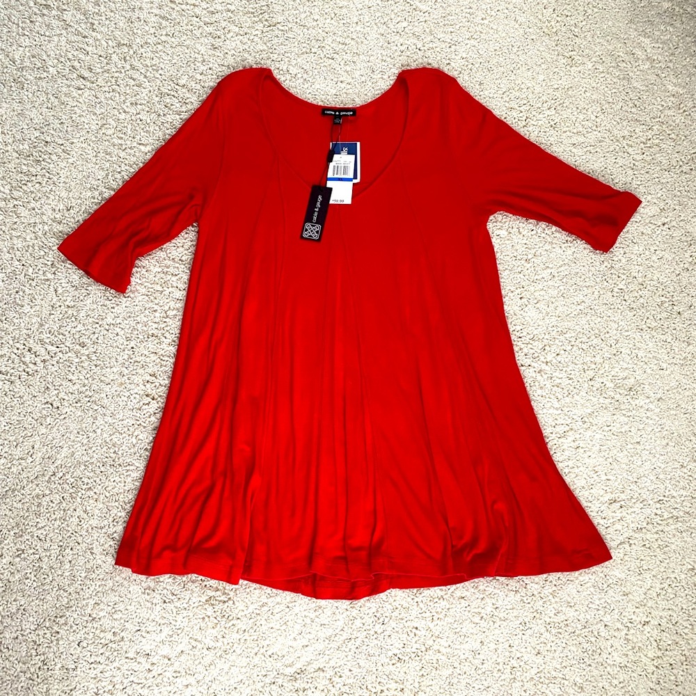 NWT Cable and gauge Red tunic, size XL